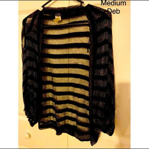 Black sheer striped metallic cardigan 🐼🐼🐼